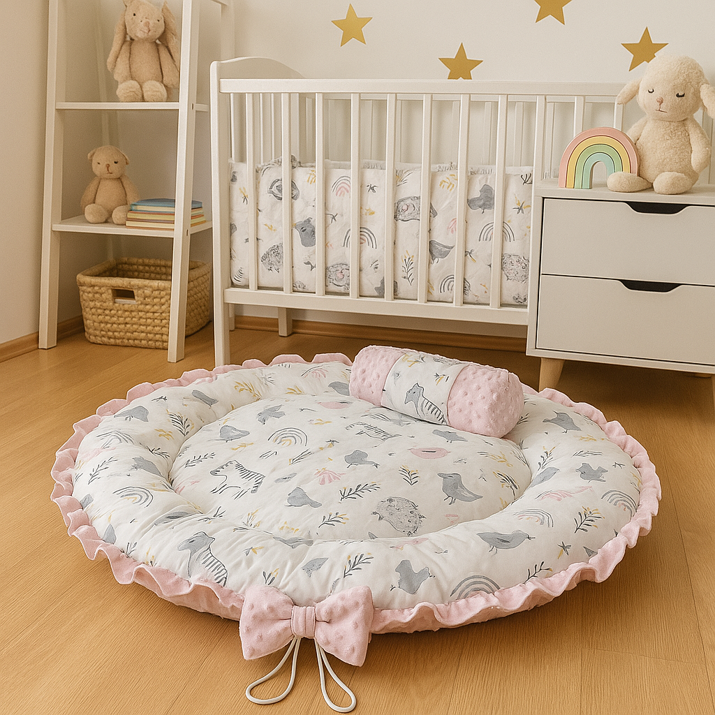 NestyHug premium baby lounger in pink for newborns