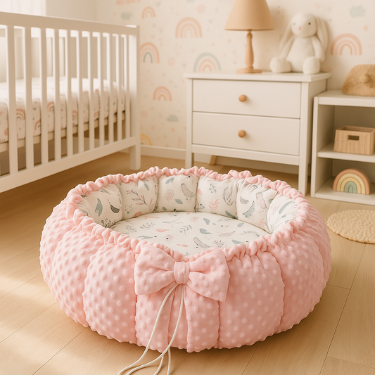Luxury NestyHug baby nest bed with soft bumpers