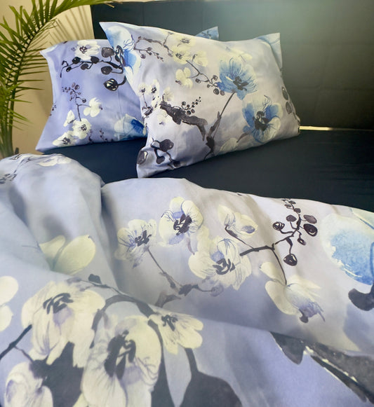 Floral print sateen bed linen – breathable and hypoallergenic