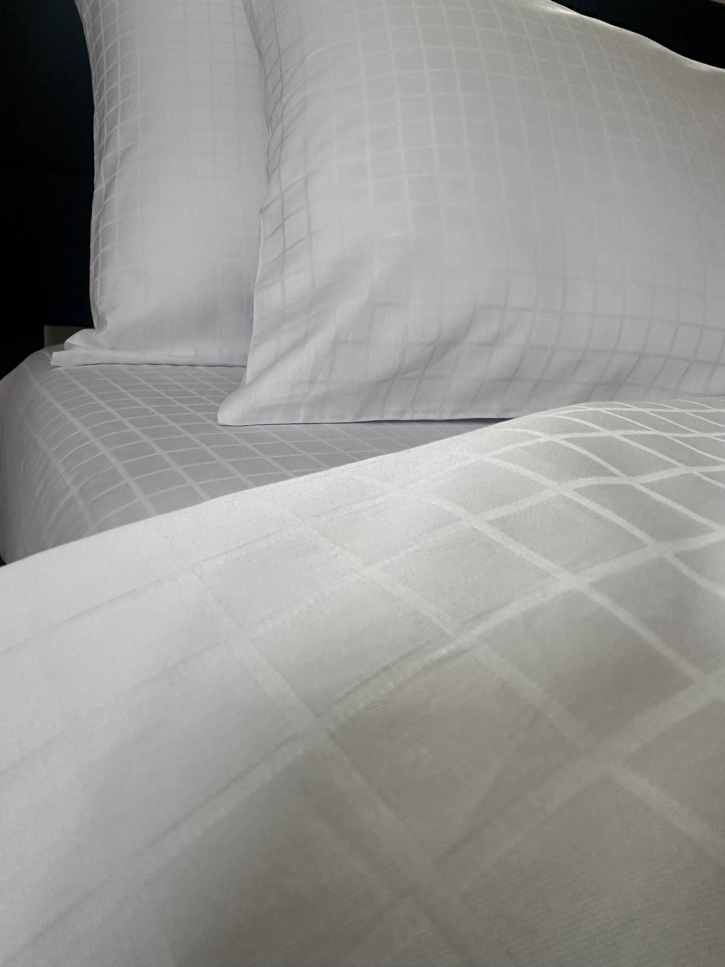 Unique jacquard weave design on premium sateen fabric