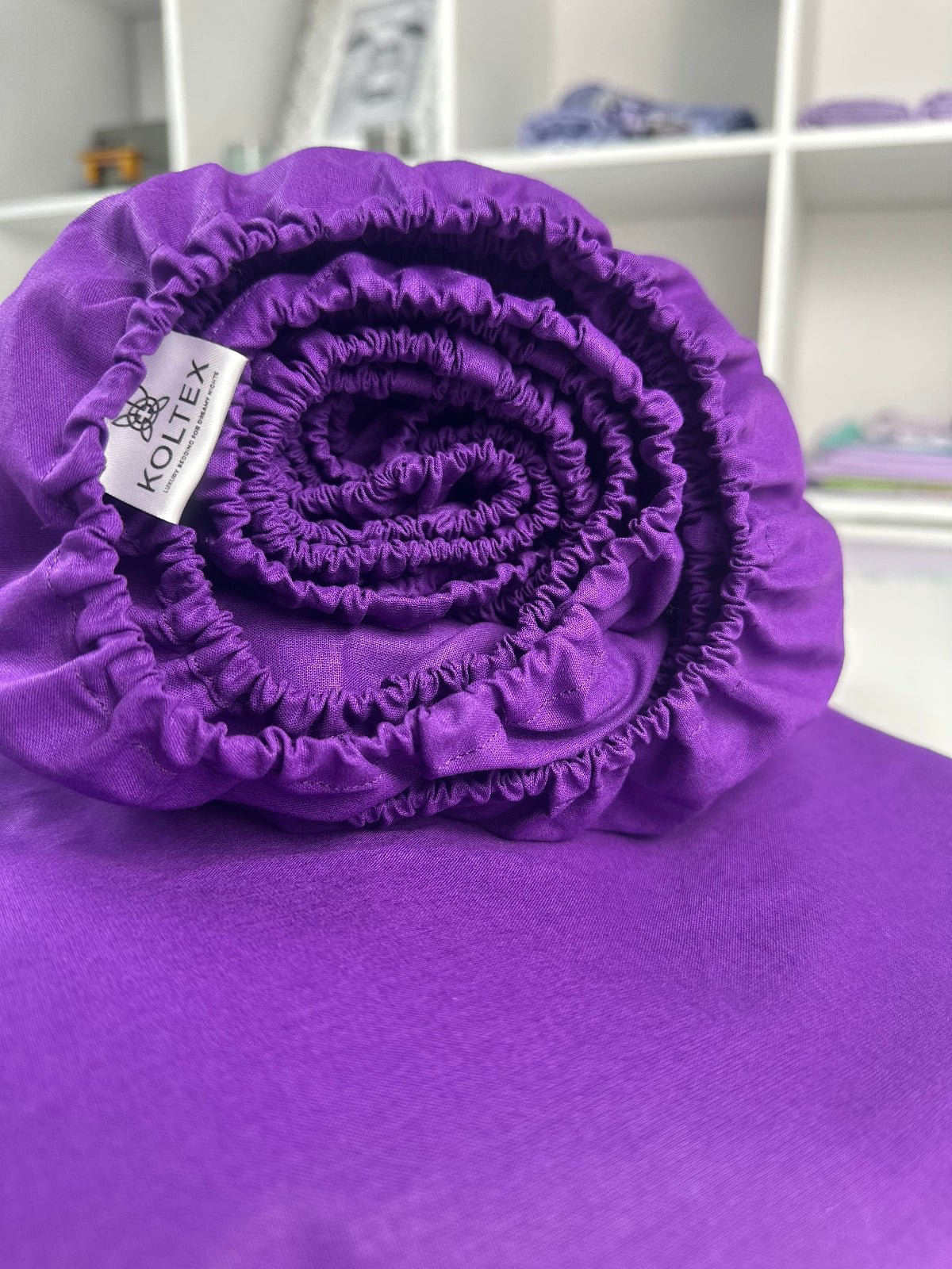 Deep Purple Fitted Sheet, crafted from natural Ranforse cotton for breathable, long-lasting comfort