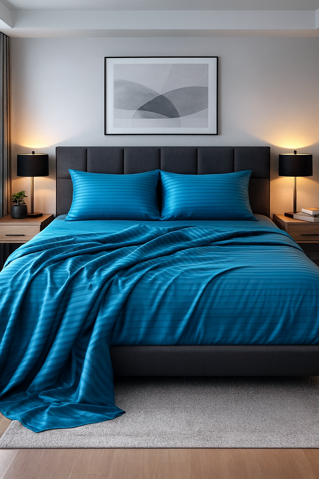 Emerald Stripe Sateen Sheets - Silky Soft & Hypoallergenic