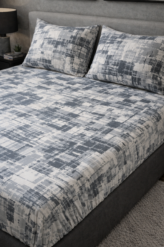 Contemporary geometric bedding — 100% cotton fabric