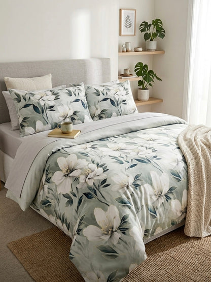 White Lily Bedding Set – 100% Organic Cotton Sateen, OEKO-TEX® certified, silky smooth and breathable