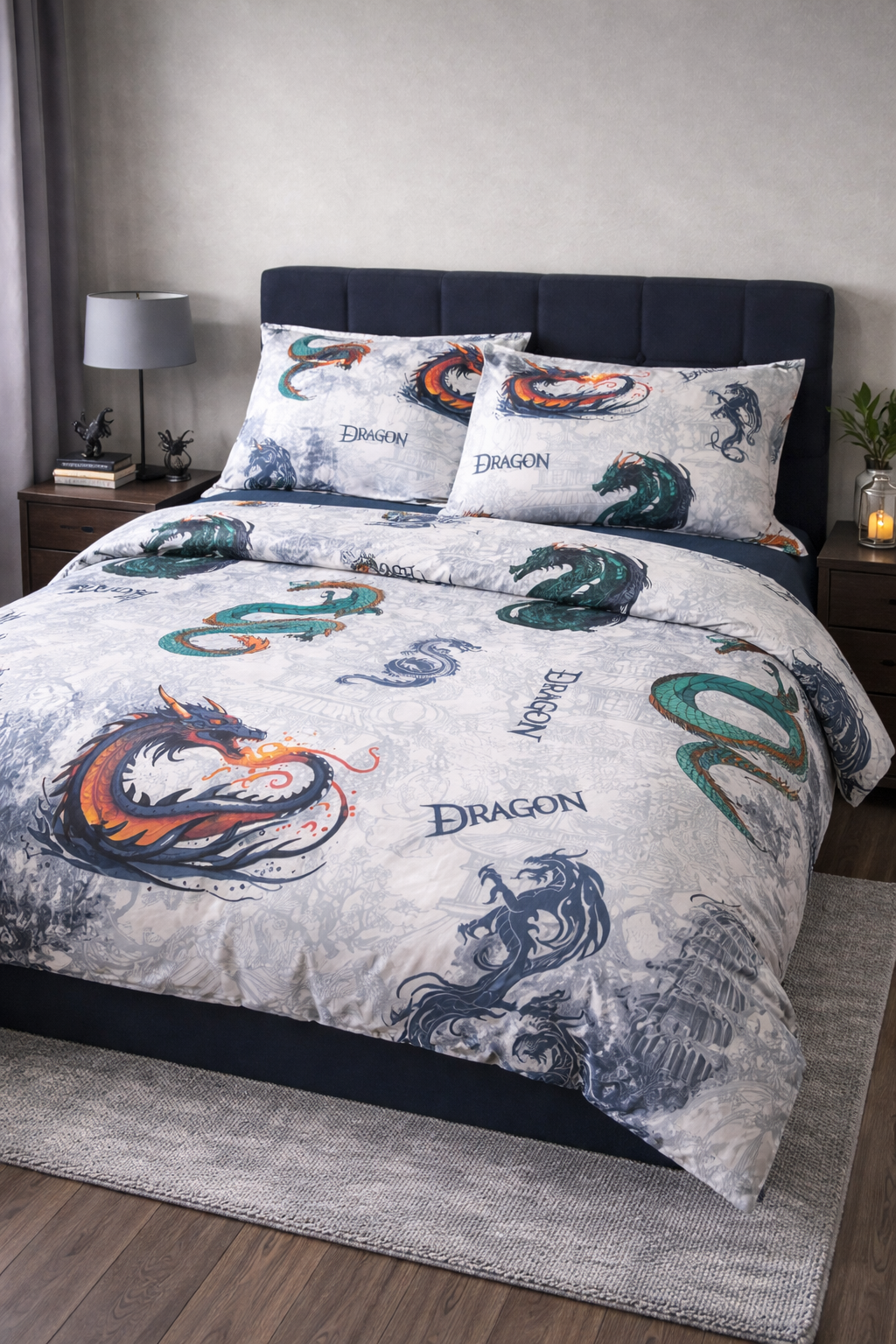 Dragon‑Print Kids Bedding Set made from 100% Turkish Ranforce cotton — soft, breathable and OEKO‑TEX certified