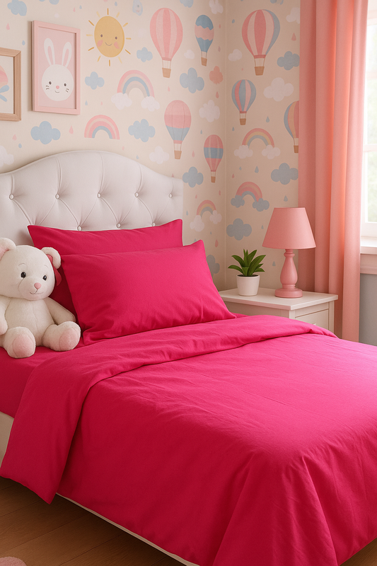 Organic Pink Cotton Kids Bedding Set | Eco-Friendly & Hypoallergenic | Turkish Quality – cotton – organic