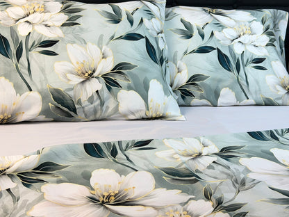 King size White Lily pillowcase set – silky sateen cotton, hypoallergenic and OEKO-TEX® certified