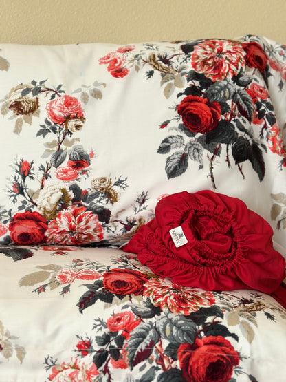 Turkish cotton sateen pillowcases in floral design