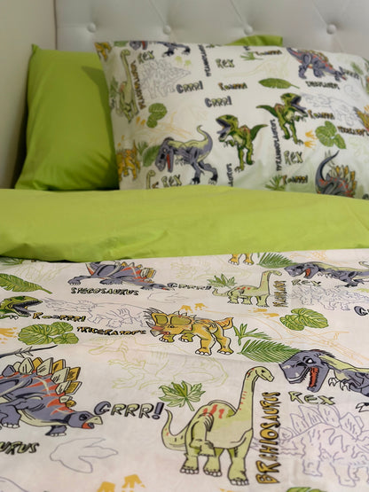 Soft and breathable kids bedding with dinosaur print