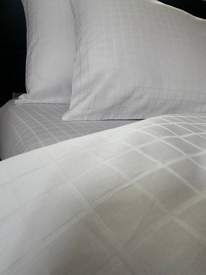 Unique jacquard weave design on premium sateen fabric