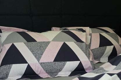 Close-up of organic Turkish cotton fabric with triangle design