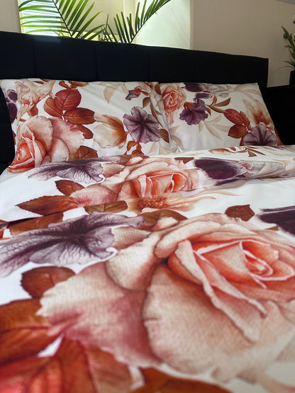 Organic sateen bed linen set with silky soft texture