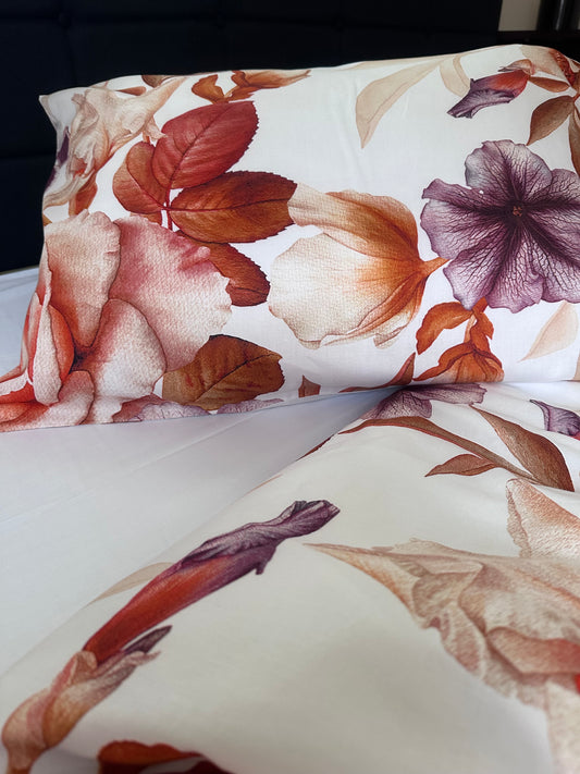 Spring floral pillowcases with roses print