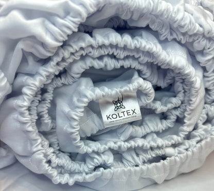 Soft and silky white sateen bedding by Koltex
