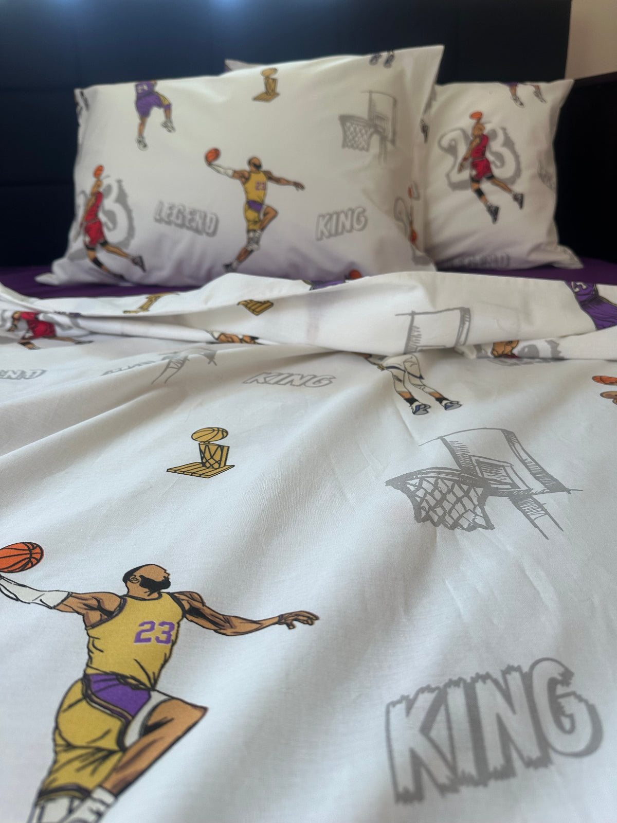Folded basketball bedding set – safe and stylish sleep for young fans