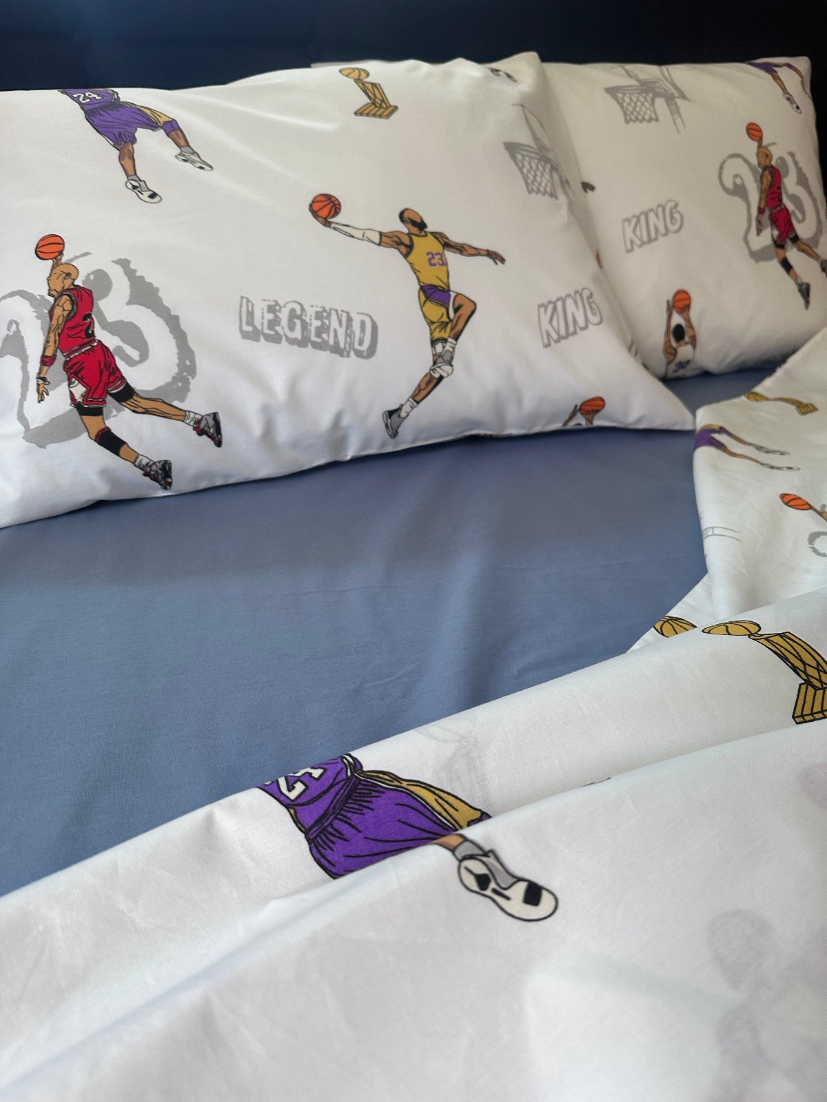 Organic cotton bedding with basketball design – perfect for active sleepers
