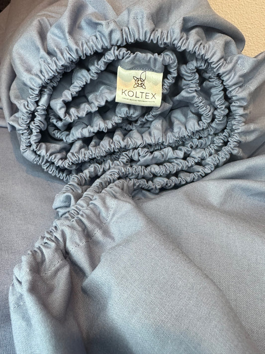 Light gray ( silver)  Sateen Fitted Sheet – Turkish Cotton Soft Luxury