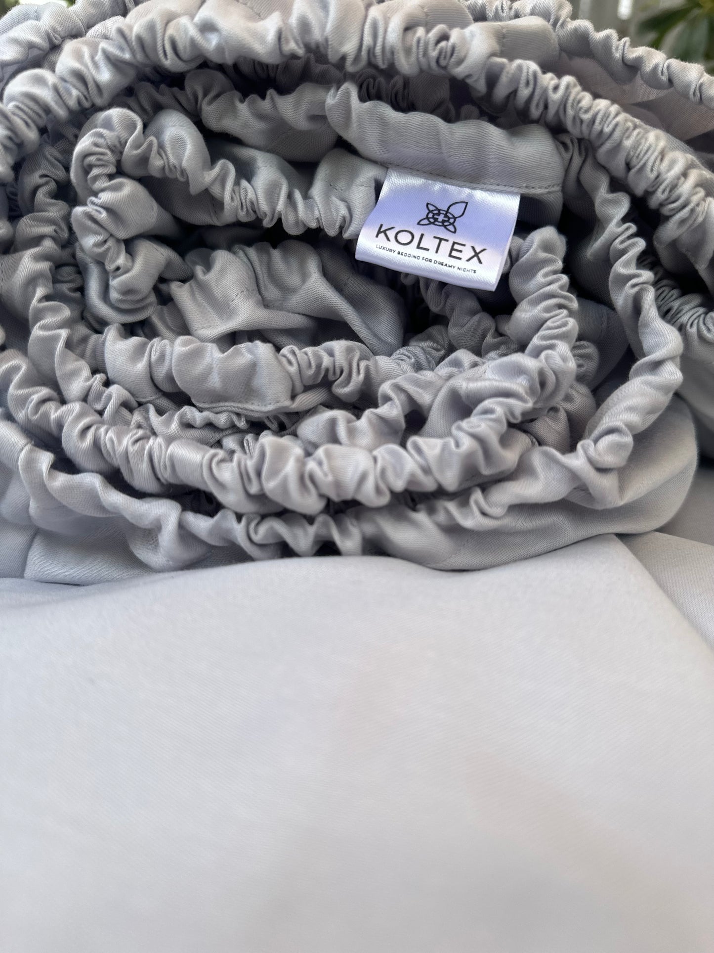 Light gray ( silver)  Sateen Fitted Sheet – Turkish Cotton Soft Luxury