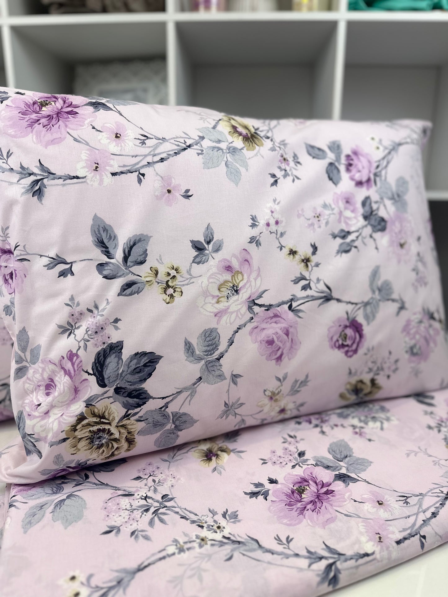 Organic Lavender Floral Bedding Set –  Rose Duvet Cover