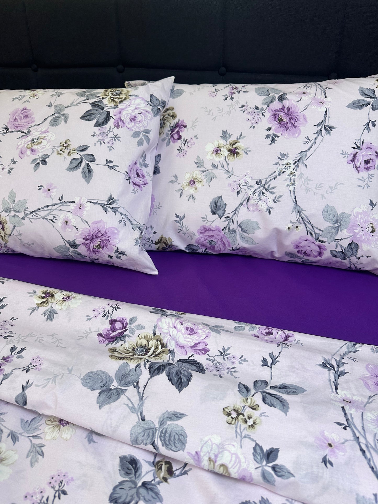 Organic Lavender Floral Bedding Set –  Rose Duvet Cover
