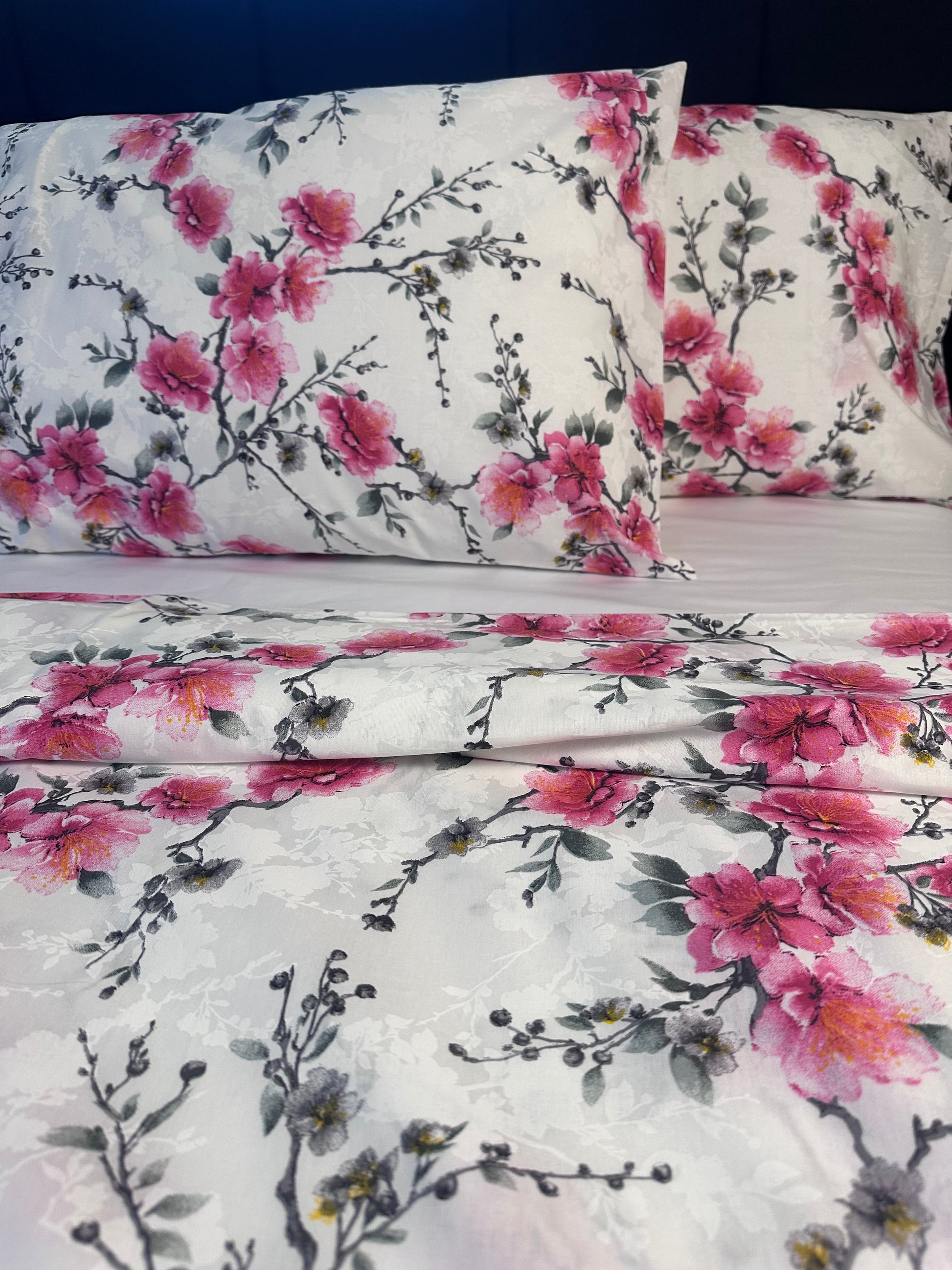 Turkish cotton cherry blossom bedding set for romantic bedroom decor