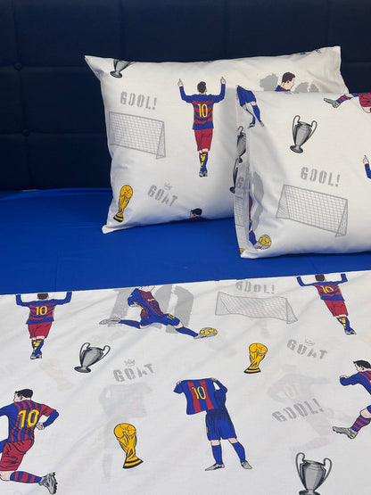 Number 10 football duvet cover and pillowcases for boys’ bedroom