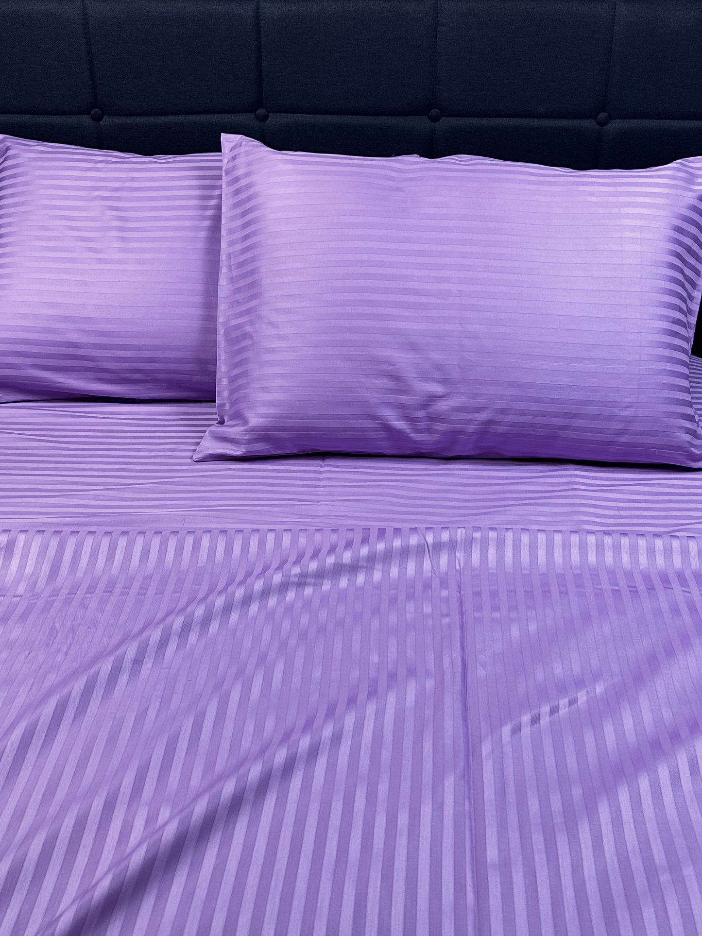 Lavender Stripe Sateen Bedding Set – Silky Soft, Cooling & Hypoallergenic | KoltexHomeTextile