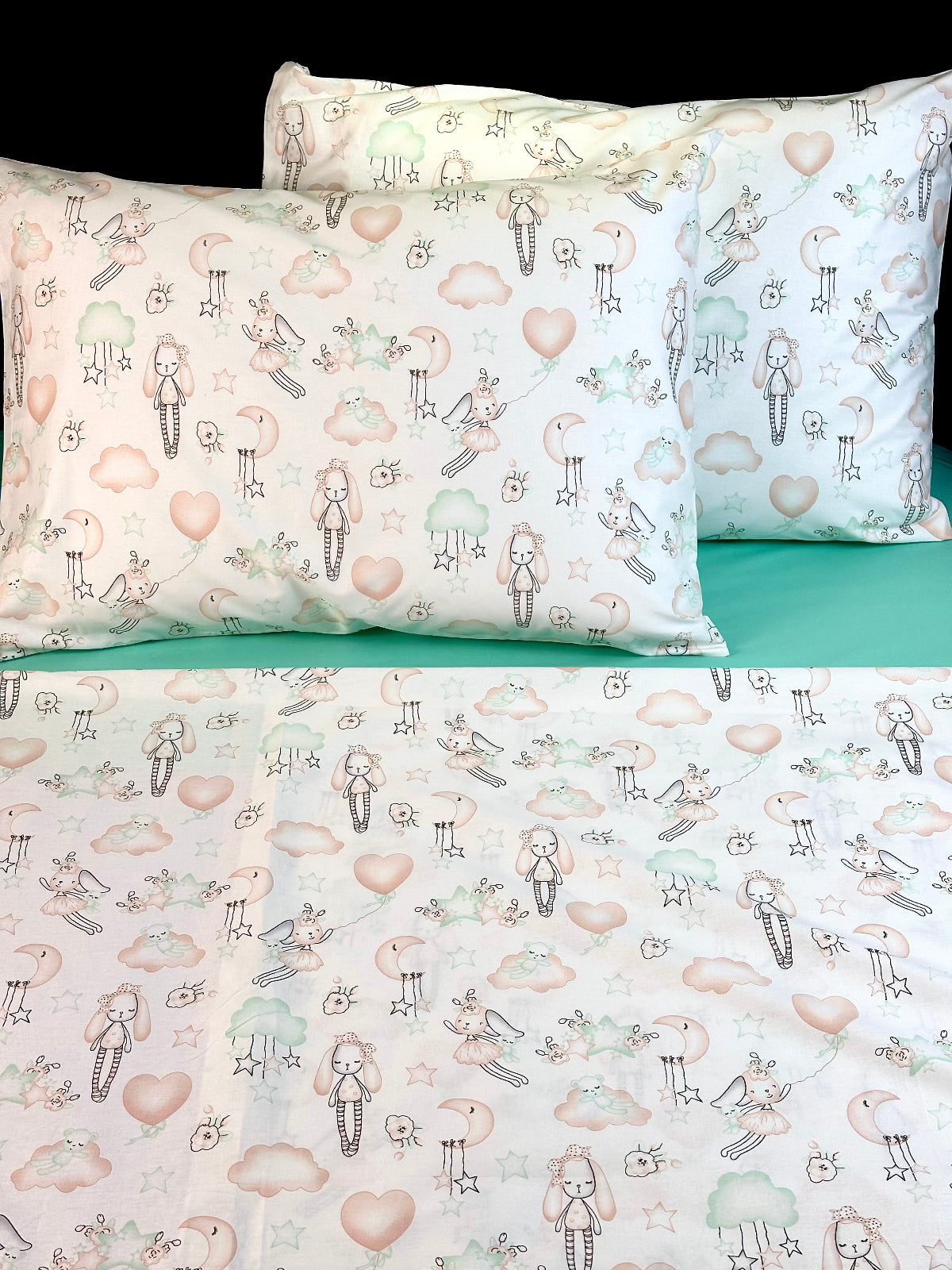 Toddler and kids bedding set with bunny design — natural cotton comfort 🌿