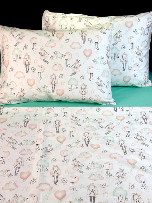Toddler and kids bedding set with bunny design — natural cotton comfort 🌿