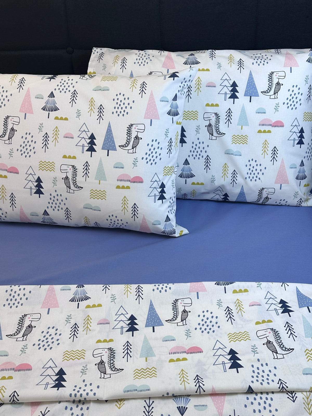 Scandinavian Gray‑Blue kids bedding sheets set