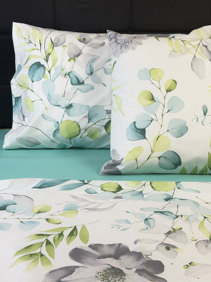 Botanical grey bedding set styled in a minimalist bedroom – KoltexHomeTextile