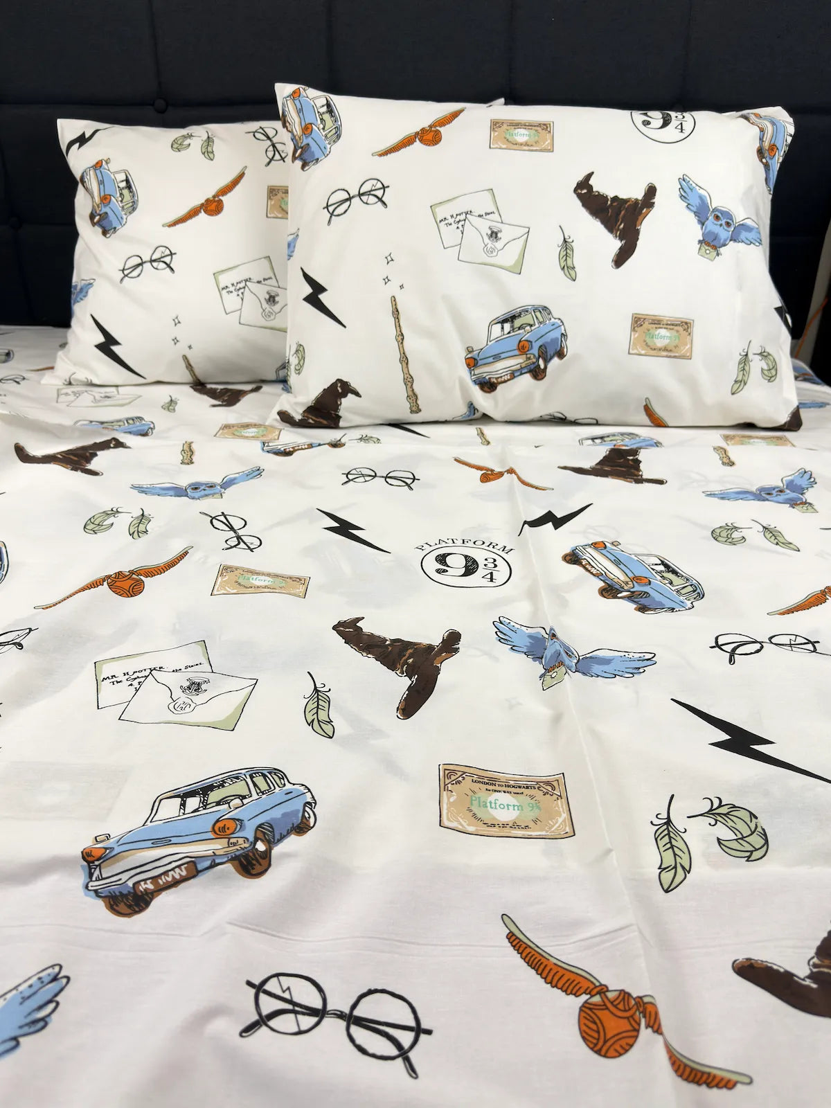 Magical Wizard White Bedding Sheets Set – crib toddler twin full queen king sizes available