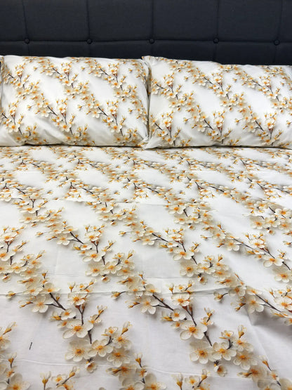 Luxury white cotton bedding with 3D floral texture – OEKO-TEX certified