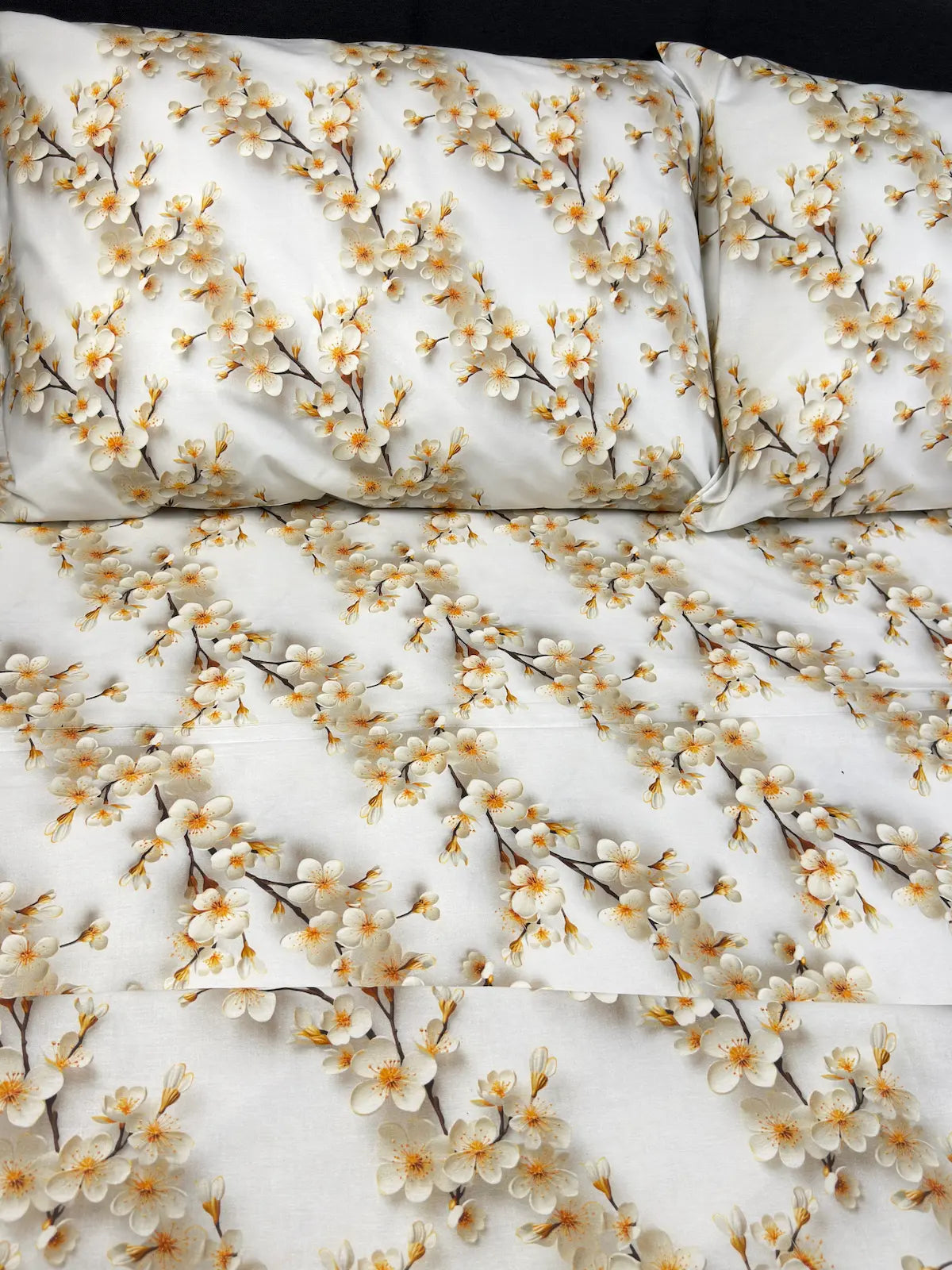 White ranforce fitted sheet and pillowcases detail – Turkish cotton bedding set