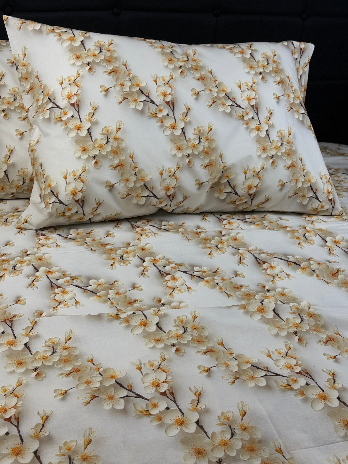 White floral pillowcases and duvet cover – Turkish cotton ranforce bedding set
