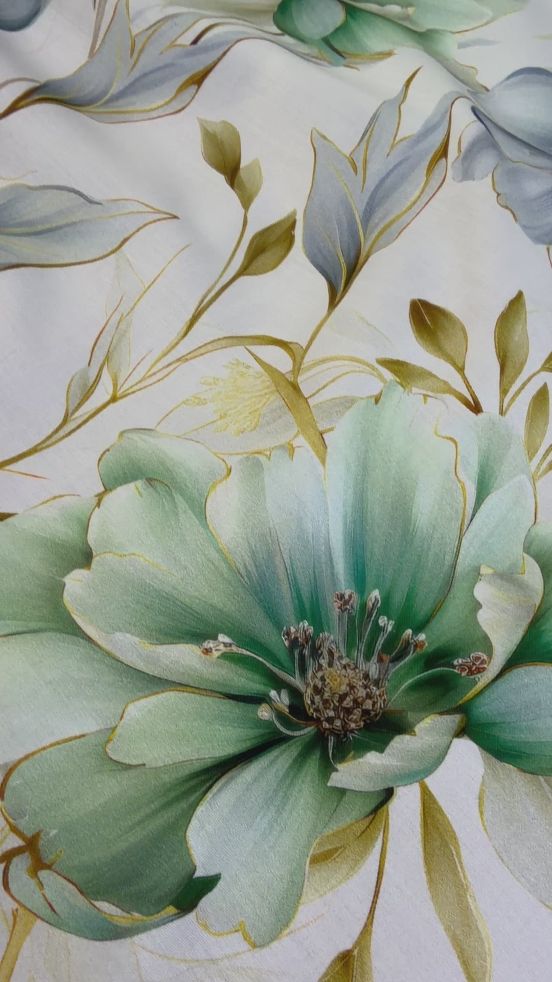 White Lily pillowcase detail – soft silky sateen cotton with delicate lily print