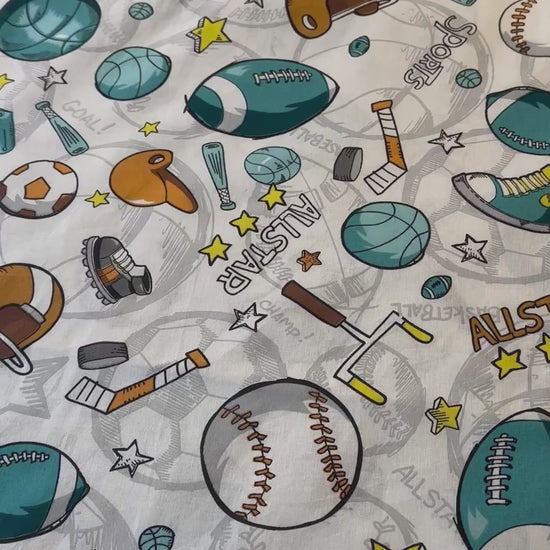 Sports themed bedding set for kids and teens