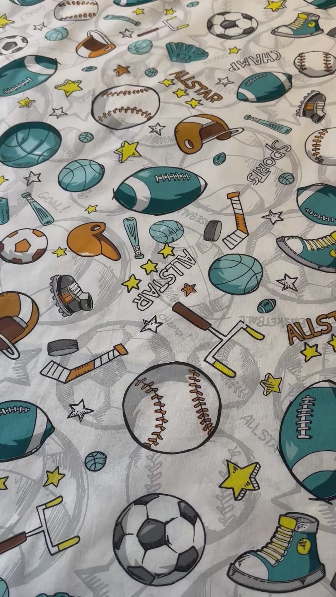 Sports themed bedding set for kids and teens